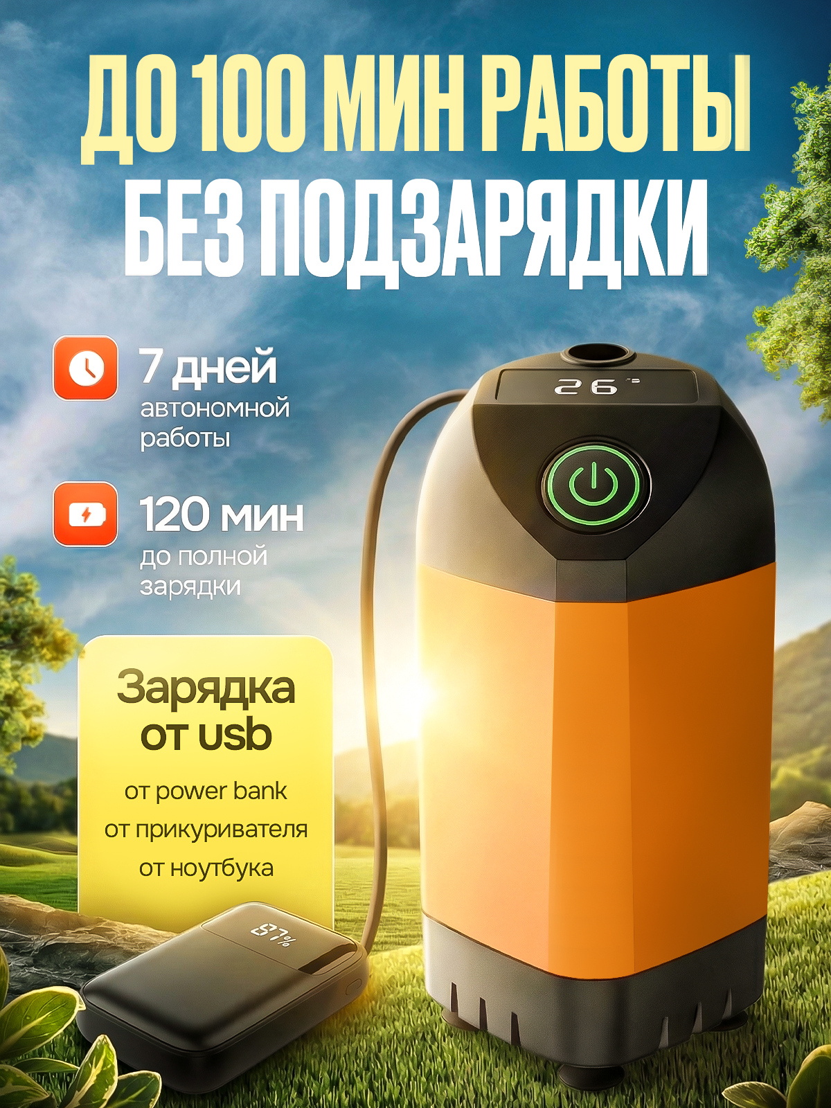 Походный душ. Дизайн карточек для маркетплейсов