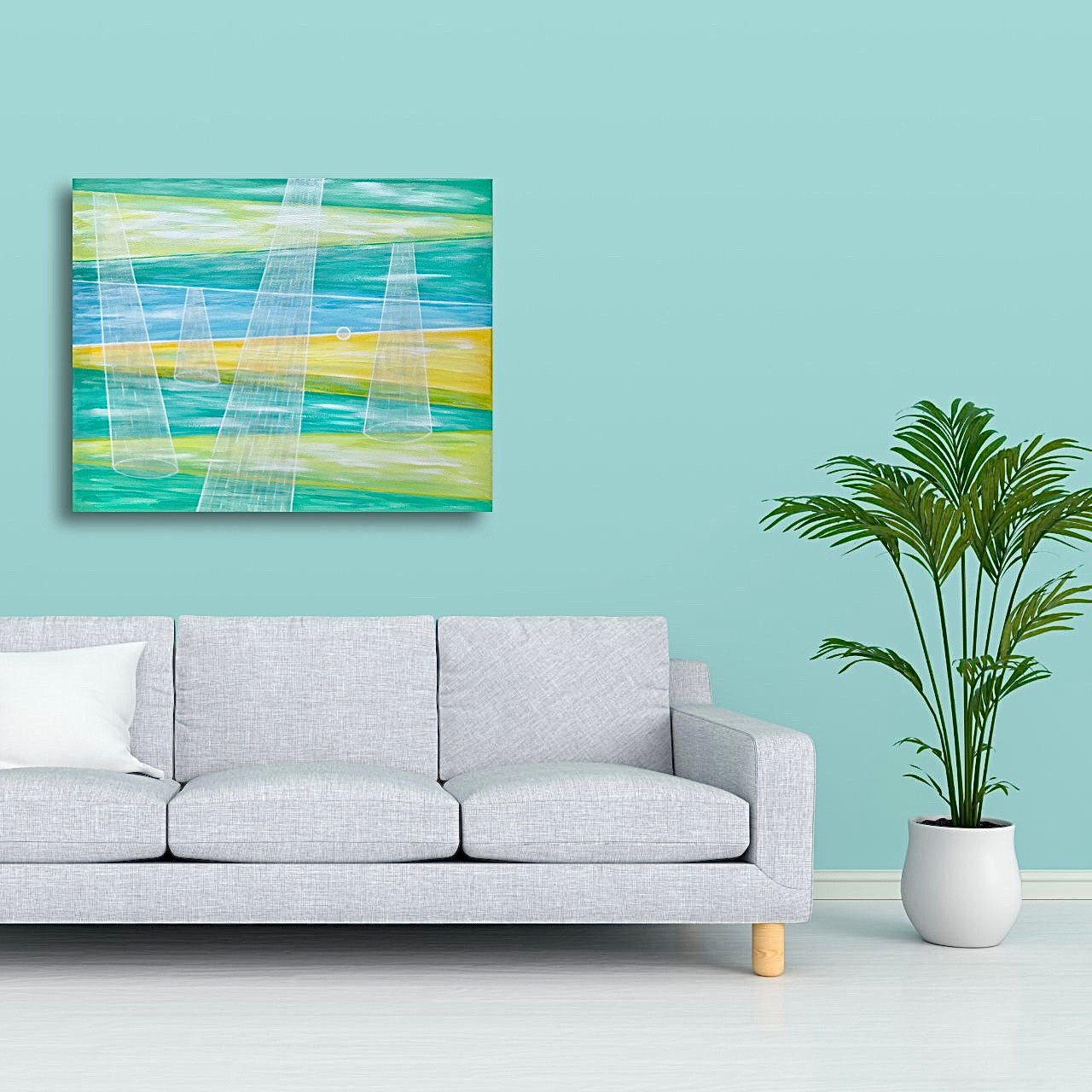 линейная абстракция зеленые оттенки