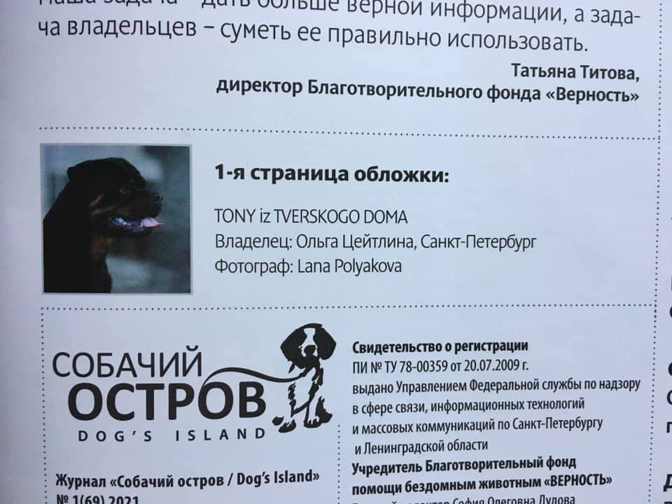 Журнал № 69 (Собачий остров № 1, 2021). Фото на обложке Лана Полякова