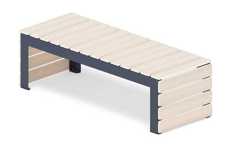 Скамья - МФ 42.02.03-01 (Беленый дуб) Г:580 (под анкера) Габариты (ШхДхВ): 1540x580x475 мм Зона безопасности, мм: 3400х1780