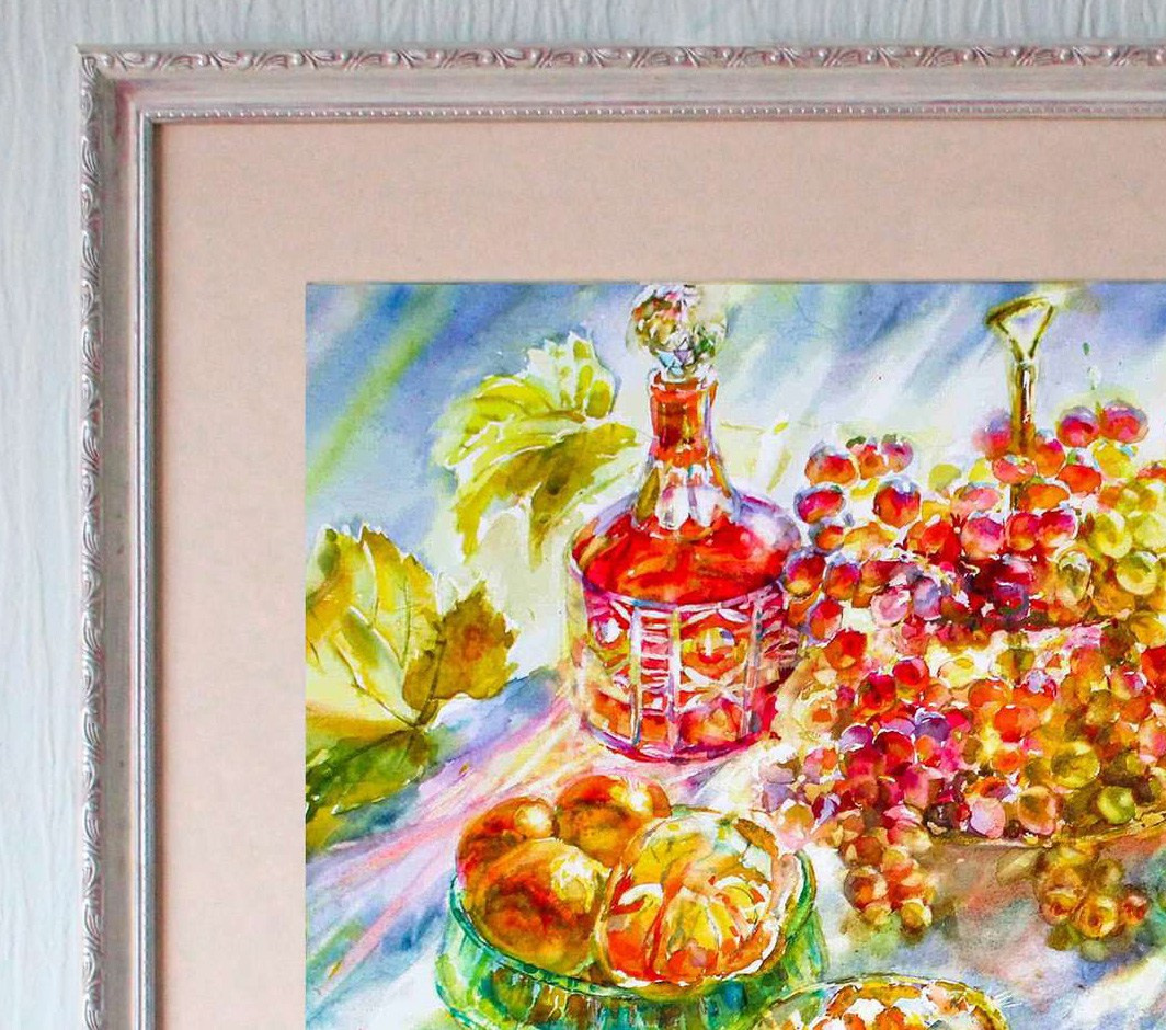 Картина акварелью в интерьер кухни — «Погода в доме» | Поплавская, 70×53. Свет акварели Галины Поплавской