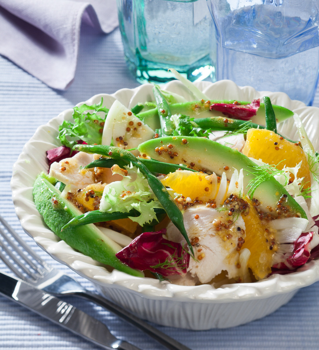 Салат с авокадо и куриной грудкой, съёмка для Ю.Высоцкой