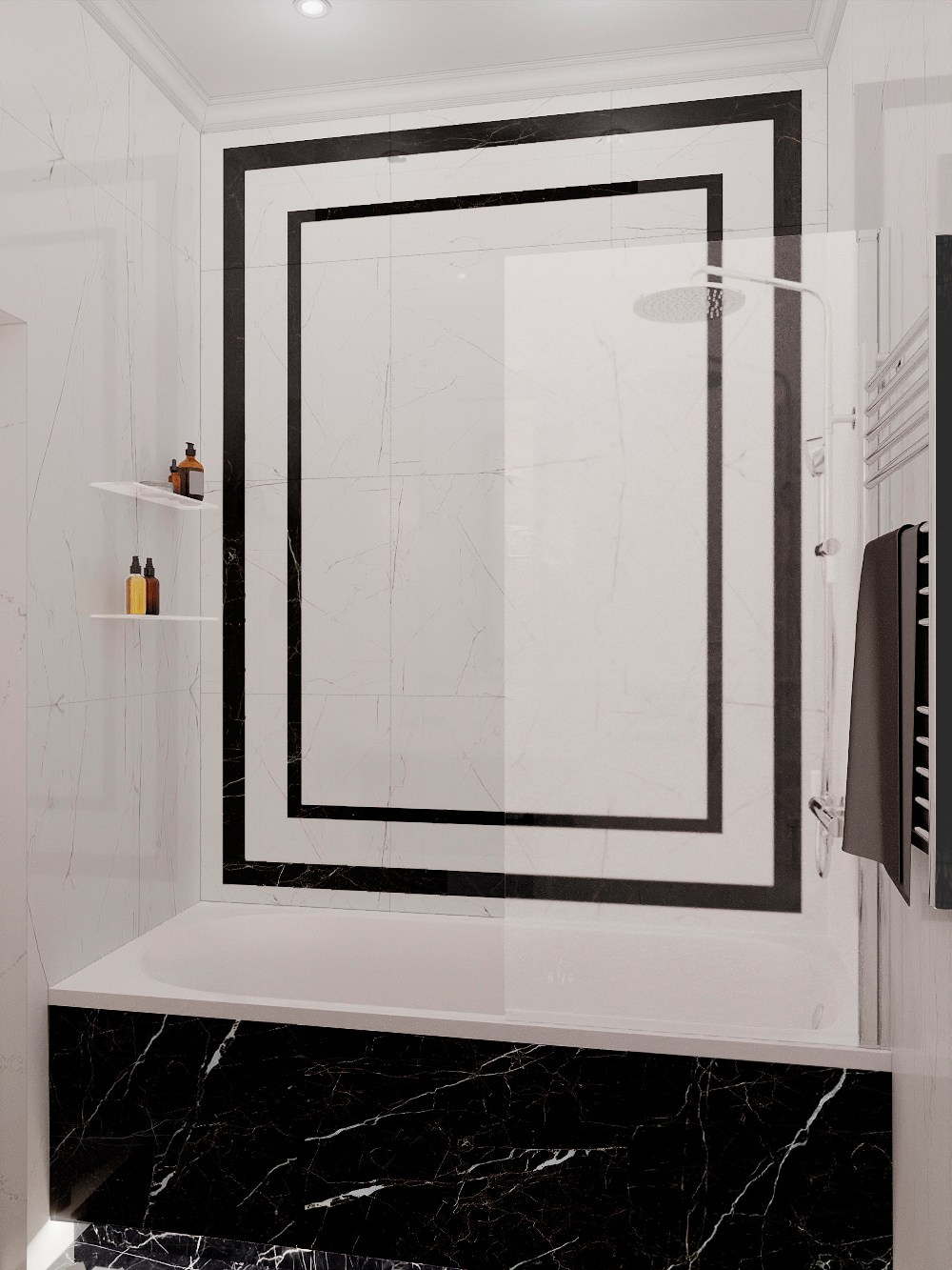 Черно-белая эстетика ЖК Вереск. АСТАХОВА DESIGN дизайн интерьера +7 985 220 6109