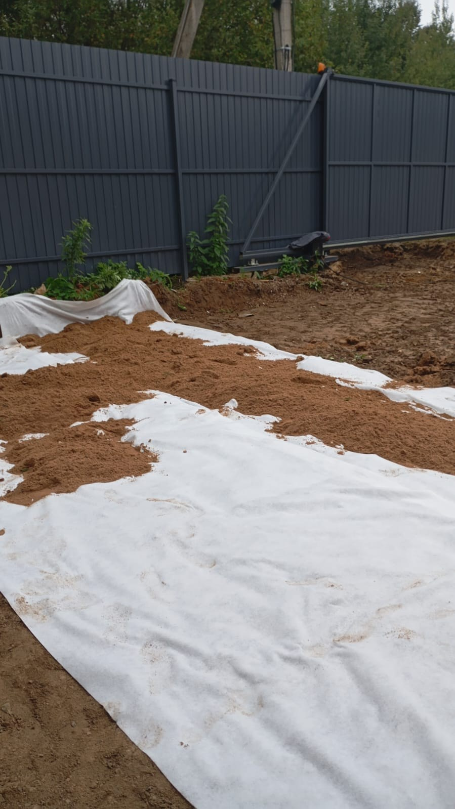 Укладка геотекстиля