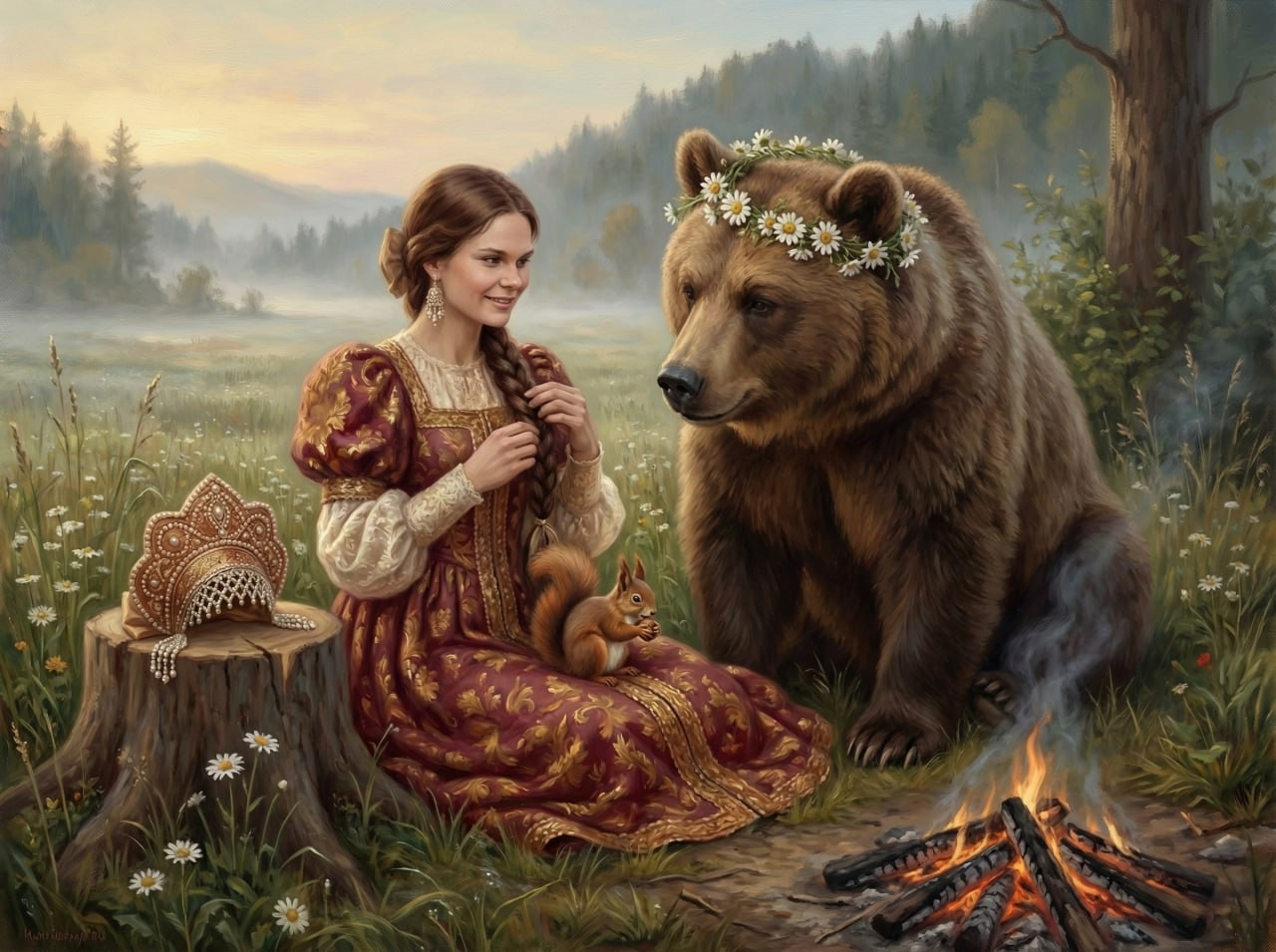 Варюша и медведь. Шаблоны и дизайны выпускных альбомов и фотокниг