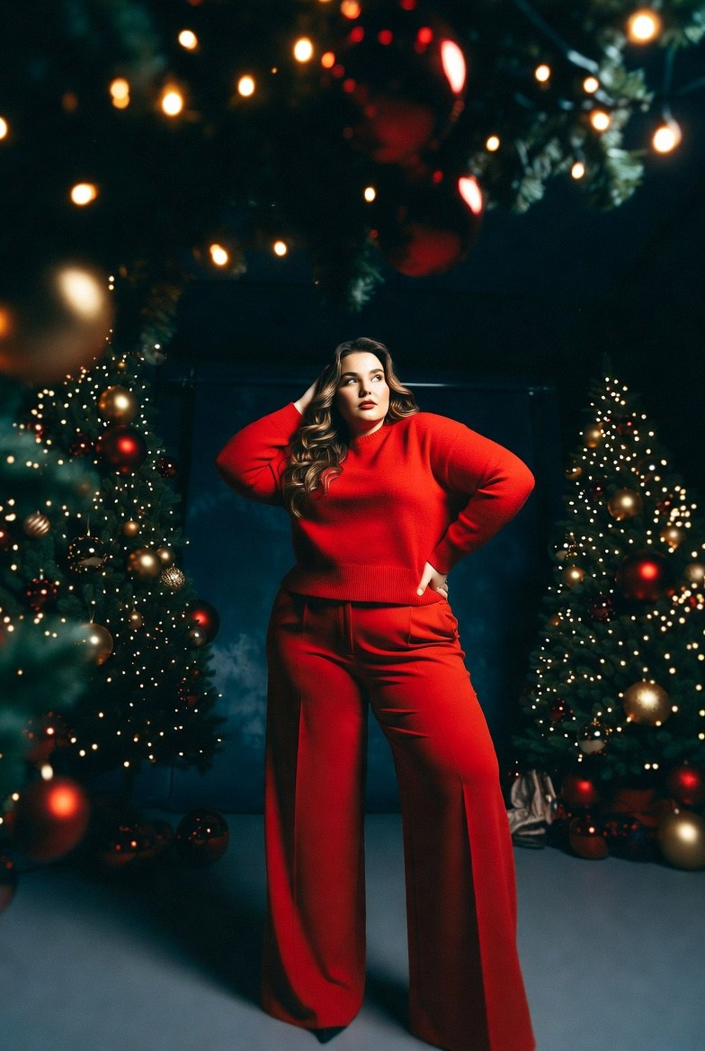 Плюс сайз в красном