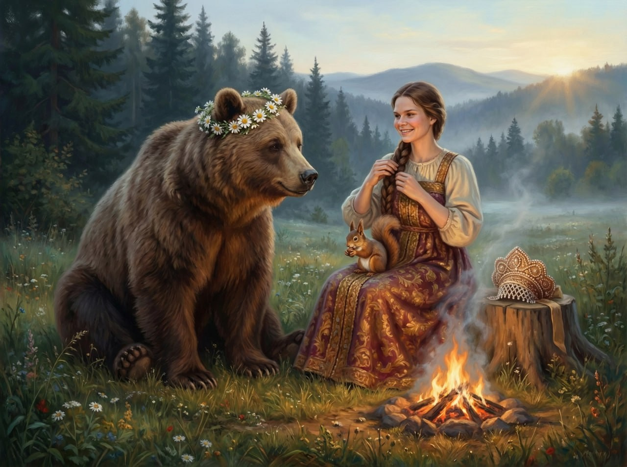 Варюша и медведь. Шаблоны и дизайны выпускных альбомов и фотокниг