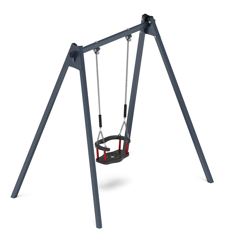 Качели М1 (графит) - ИО 11.М.01.03-И1 Габариты (ШхДхВ): 1995х1450х2070 Зона безопасности, мм: 2000х7000 Возрастные ограничения от 3 лет, весом не более 70 кг
