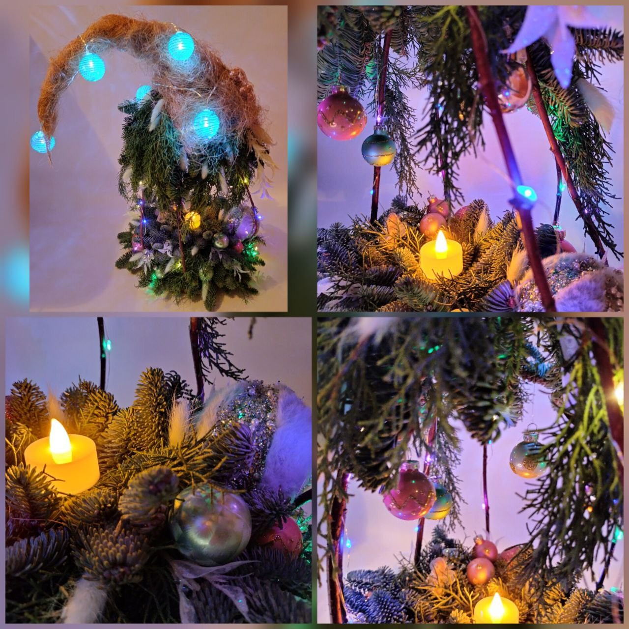 Парящая ёлка "Год дракона". Не обычная, парящая ель, в не привычной интерпретации. В живую выглядит намного сказочнее, чем на фото. В данном варианте ёлка отлично украсит дом как на Новый Год, так и на Рождество (диодные свечи/фигурки внутри ели можно менять).