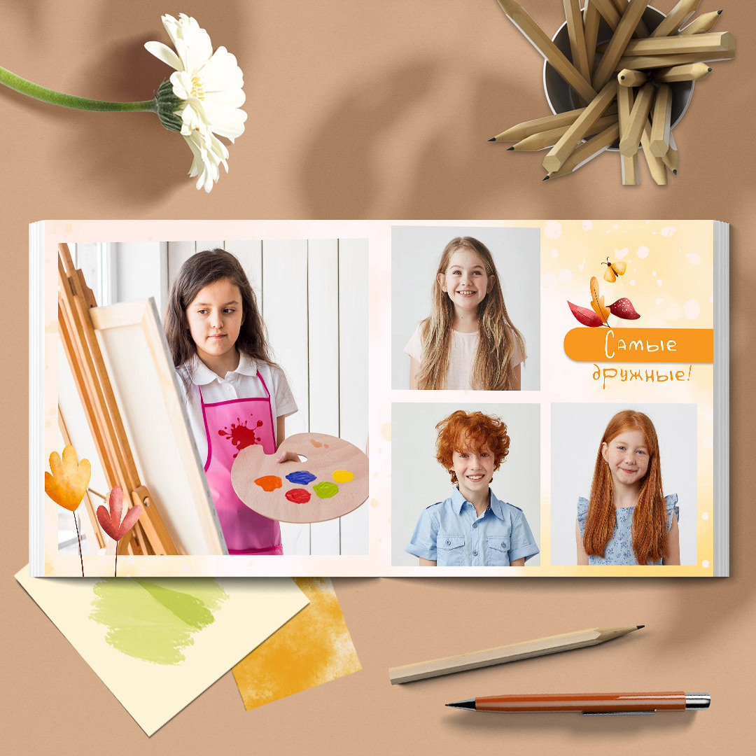 Дизайн альбома Золотая пора. Выпускной школьный альбом в Москве / Школьный фотограф Юлия Михайленко