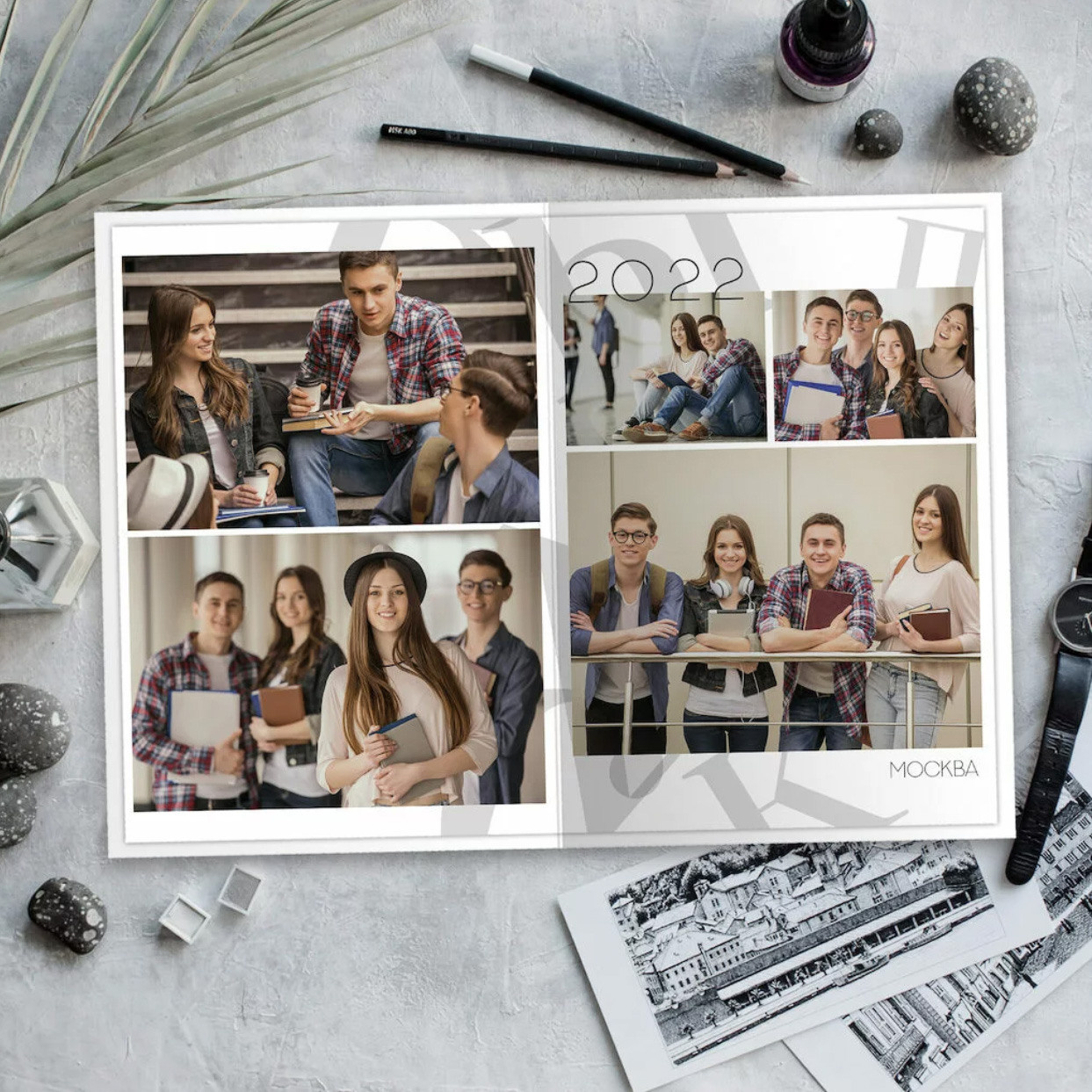 Дизайн альбома Чёрный / Белый. Выпускной школьный альбом в Москве / Школьный фотограф Юлия Михайленко