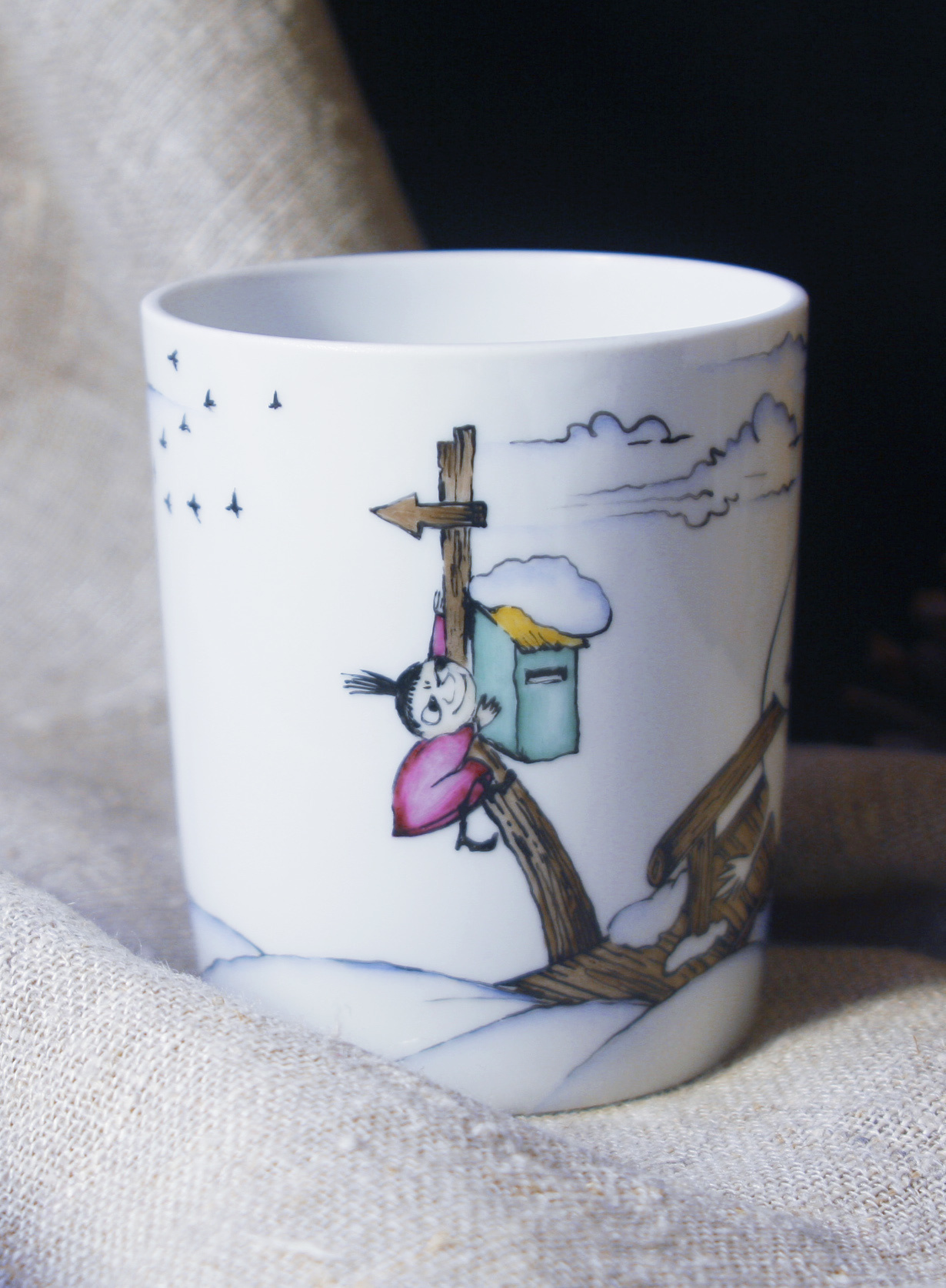 кружка муми-тролль и снусмумрик. Роспись фарфора в Санкт-Петербурге