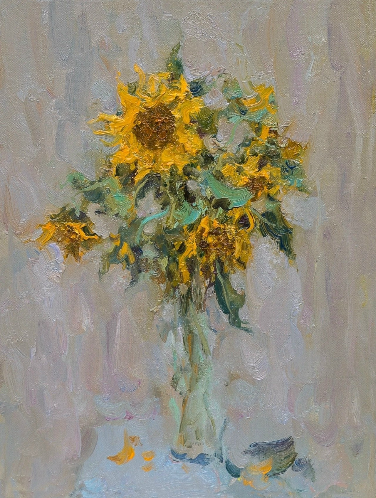 Натюрморт с подсолнухами. Художник Александр Каверин