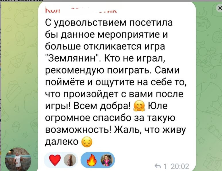 Юлия Лысёнкина. Исследовательская игра ЗЕМЛЯНИН в Перми, Москве, Сочи, и других городах