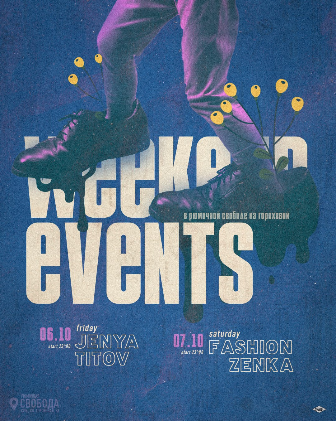 WEEKEND EVENTS. Spaidi Design | Graphic Design