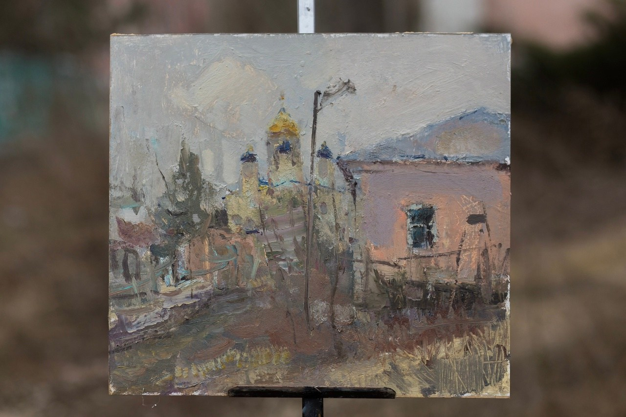 Апрель. Пасмурно. Художник Александр Каверин