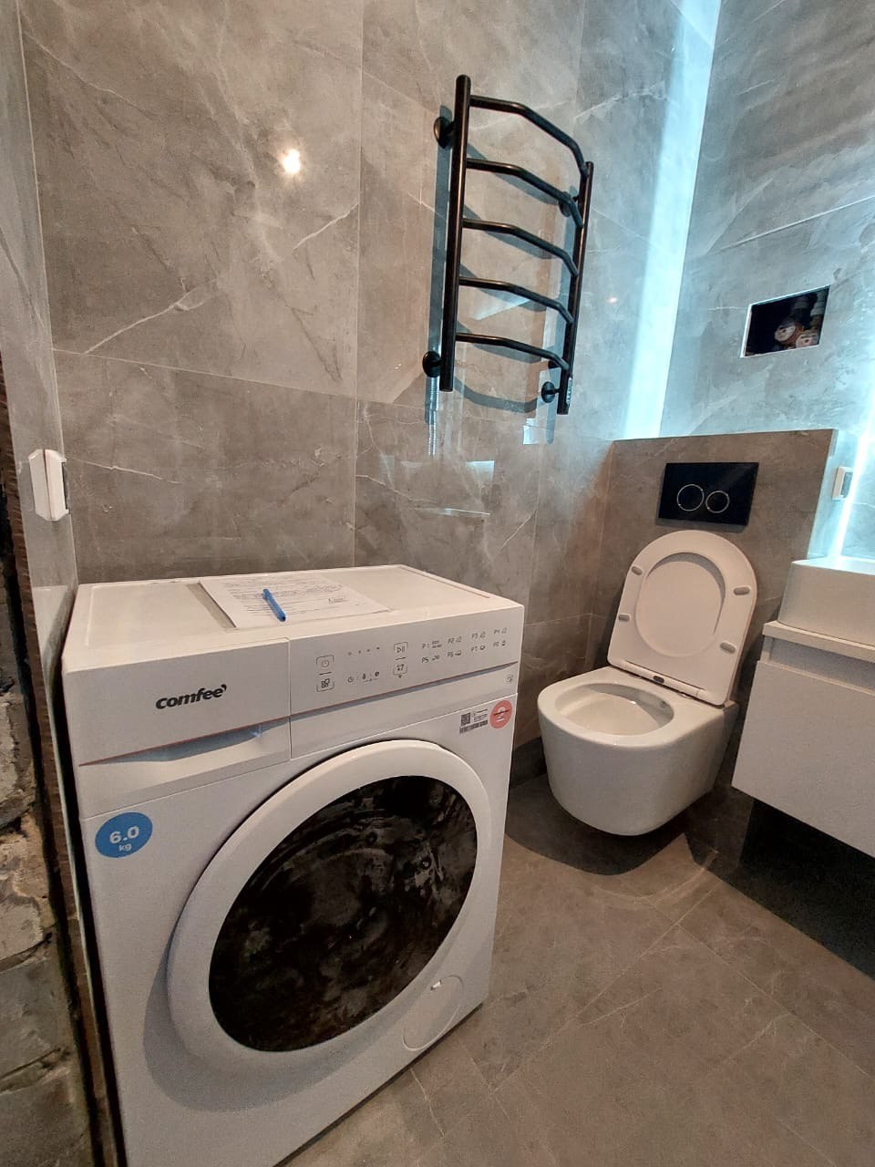 Ванная комната (д. Царево ул. П. Гаврилова д. 2). Ремонт санузла, туалета, ванной под ключ в Казани. Укладка плитки