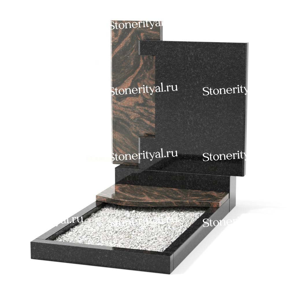 Комбинированные памятники на одного. Изготовление и установка памятников в Москве и МО