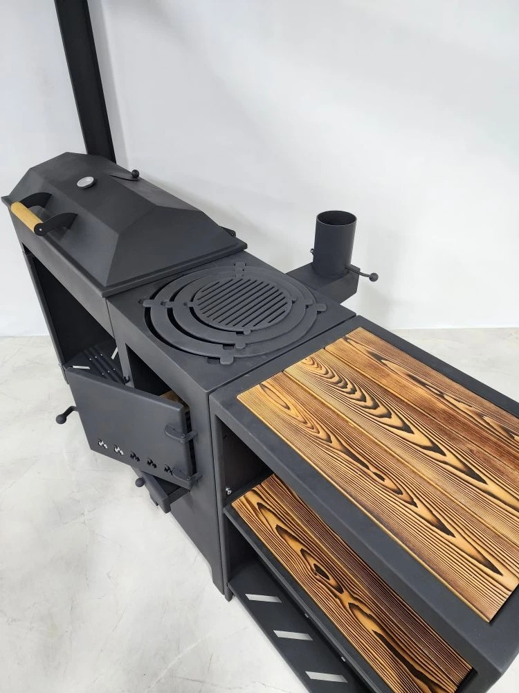 «ДЖЕТА» с печью под казан и смокер с реверсным движением жара. Купить / заказать мангал для дома в Краснодаре от производителя «Дарбин»