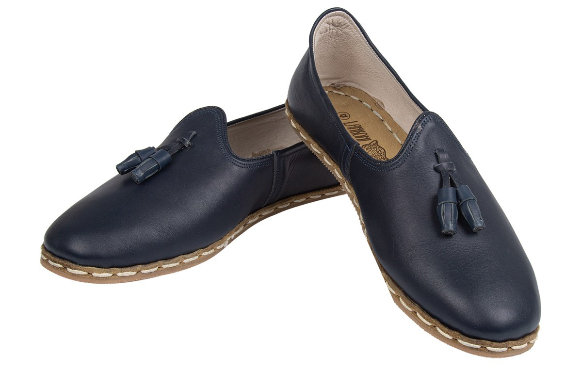 Темно синие мокасины мужские 