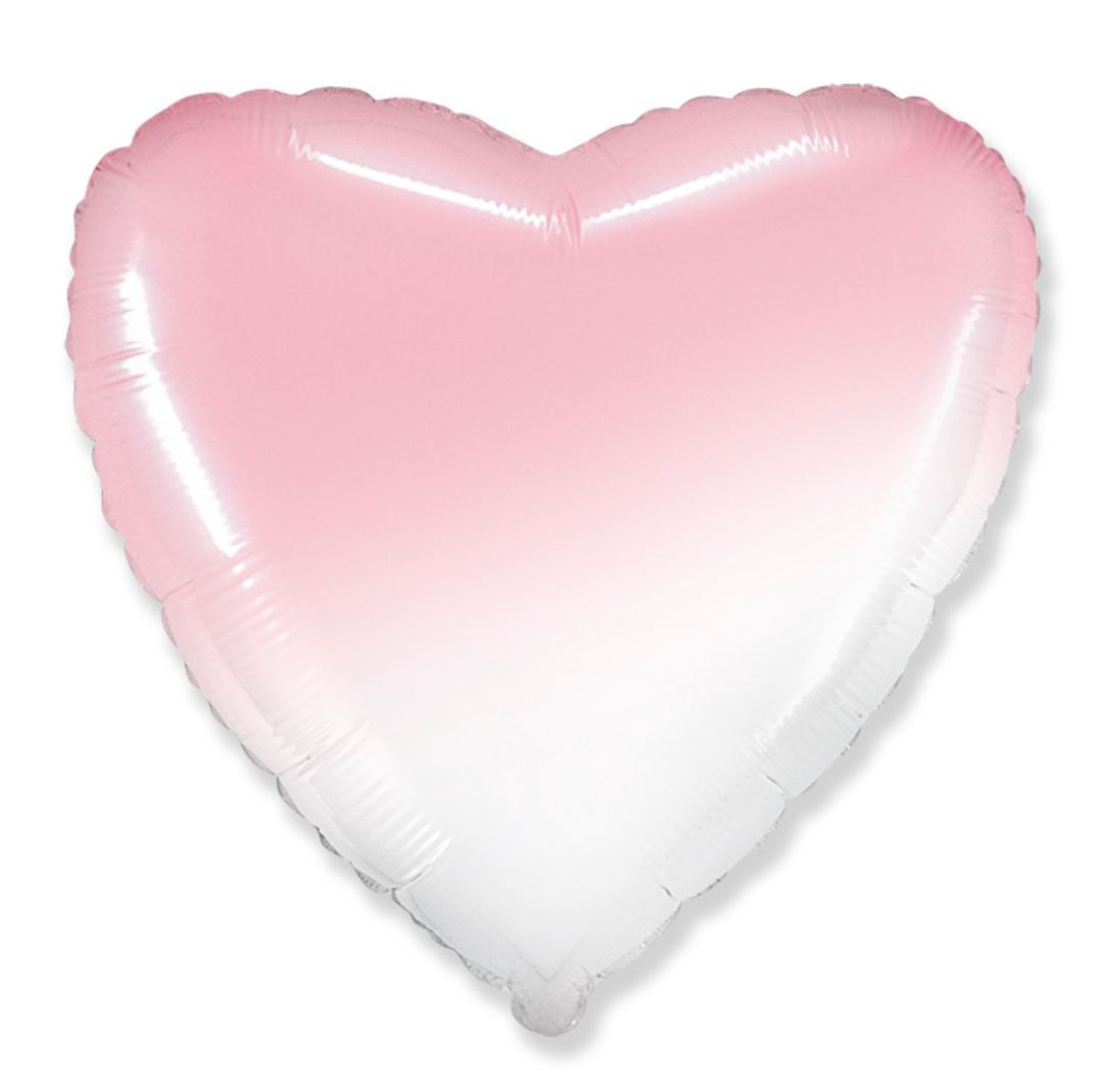 Фольгированный шар сердце розовый градиент 46 см, 450 рублей
