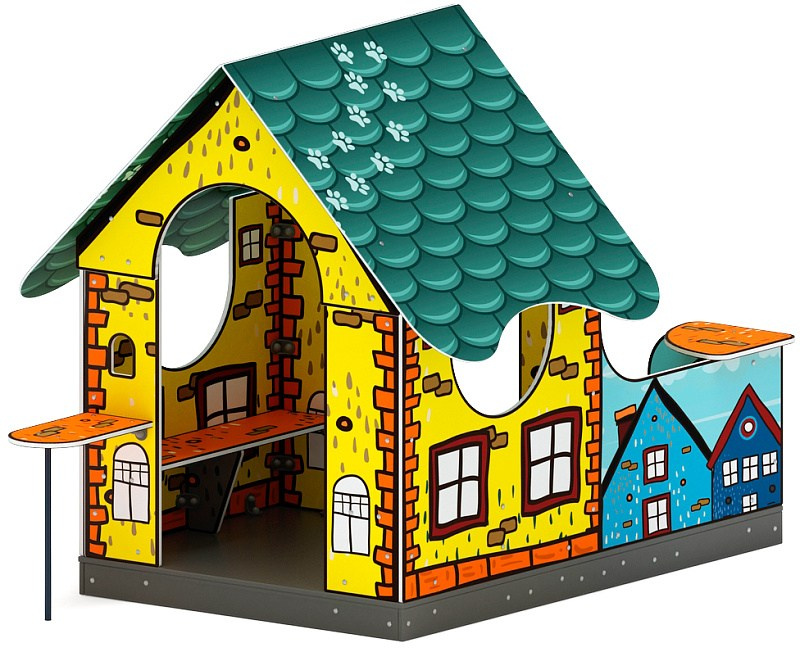 Домик мини тип 3 (Город) - МФ 10.01.12-02 Габариты (ШхДхВ): 2430x1680x1720 Зона безопасности, мм: 3430х2680