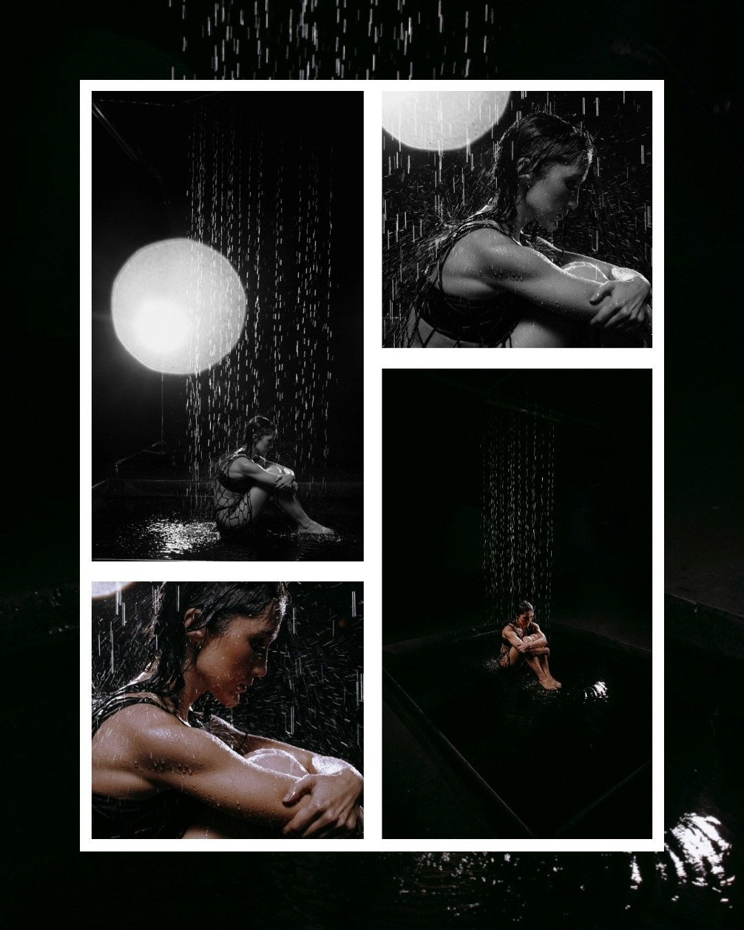 девушка на черном фоне под водой