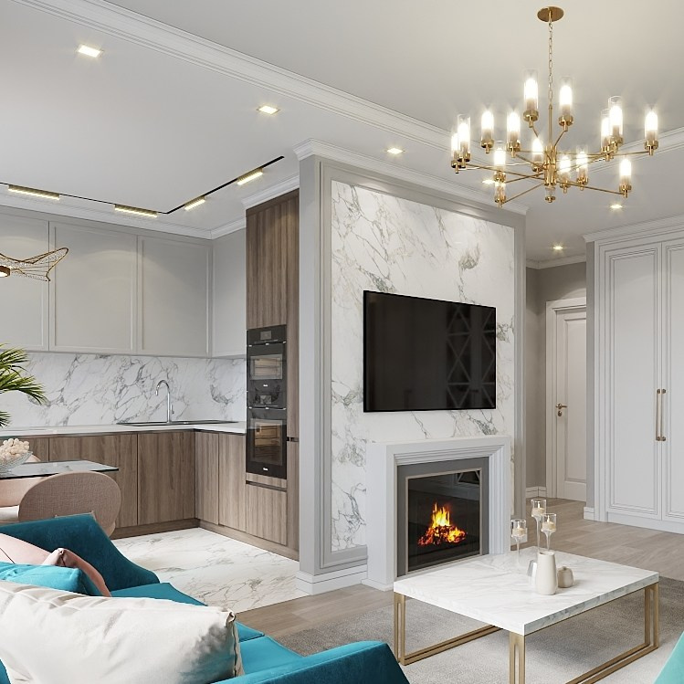 Квартира 74 м², в неоклассике, г. Москва. Студия дизайна