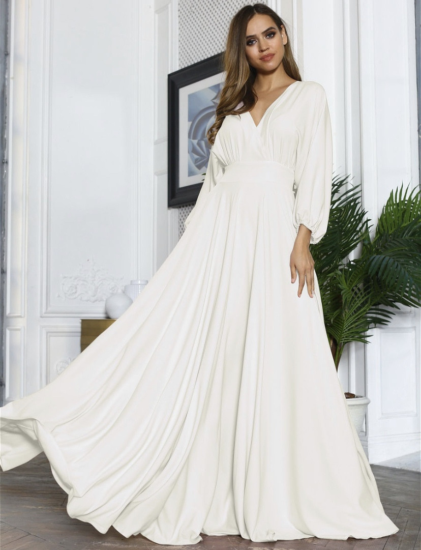 №95 Платье с шикарной летящей юбкой. Очень красиво развивается. На спинке пикантная бретелька. Подходит беременным девушкам. 1600 руб