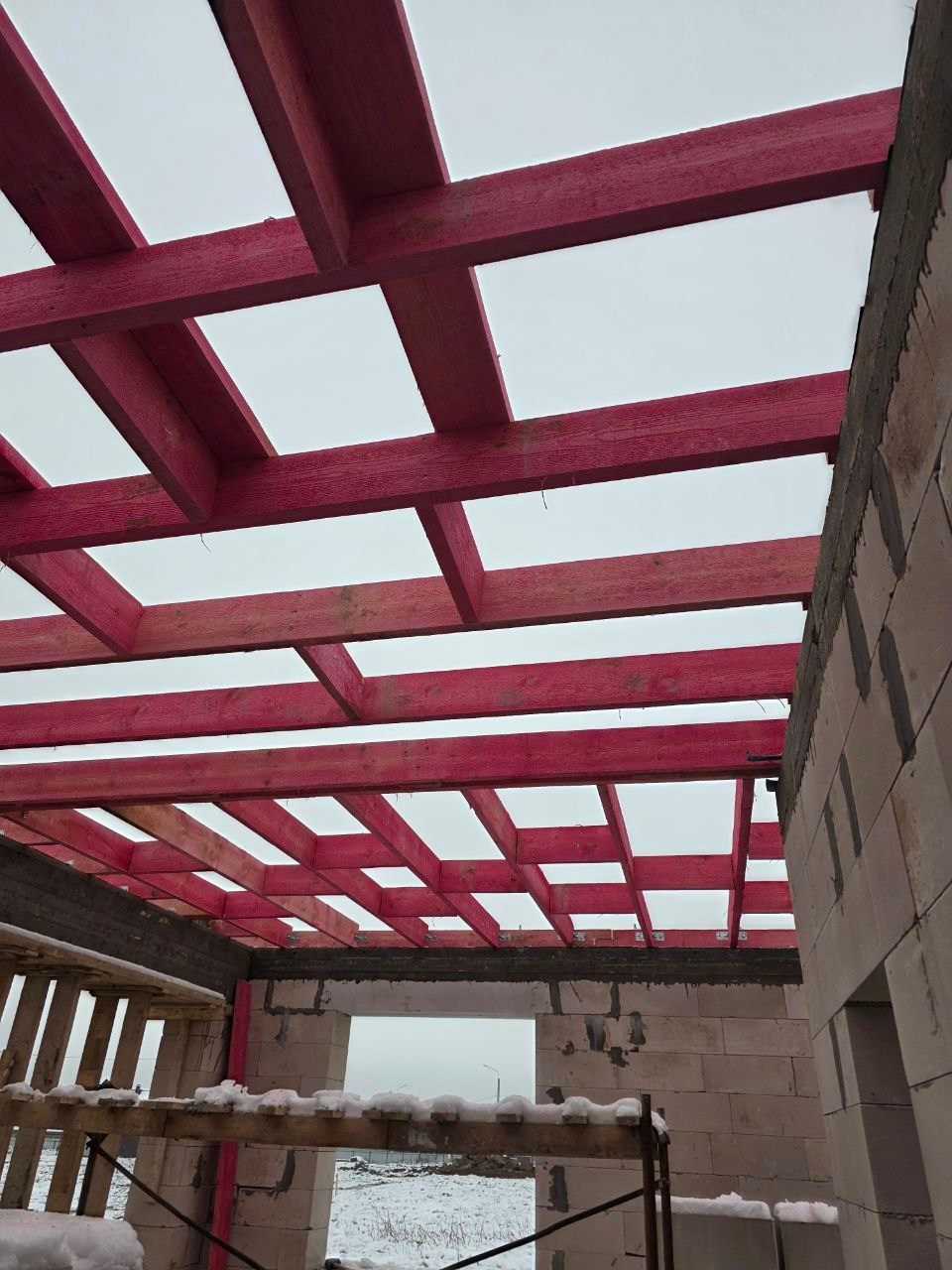 Монтаж деревянного перекрытия