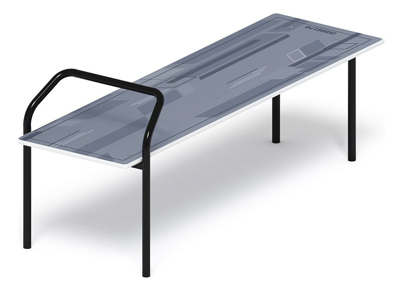 Скамья для пресса (серый) - СО 2.40.05-03 Габариты (ШхДхВ): 1800x610x700 Зона безопасности, мм: 2800х1610