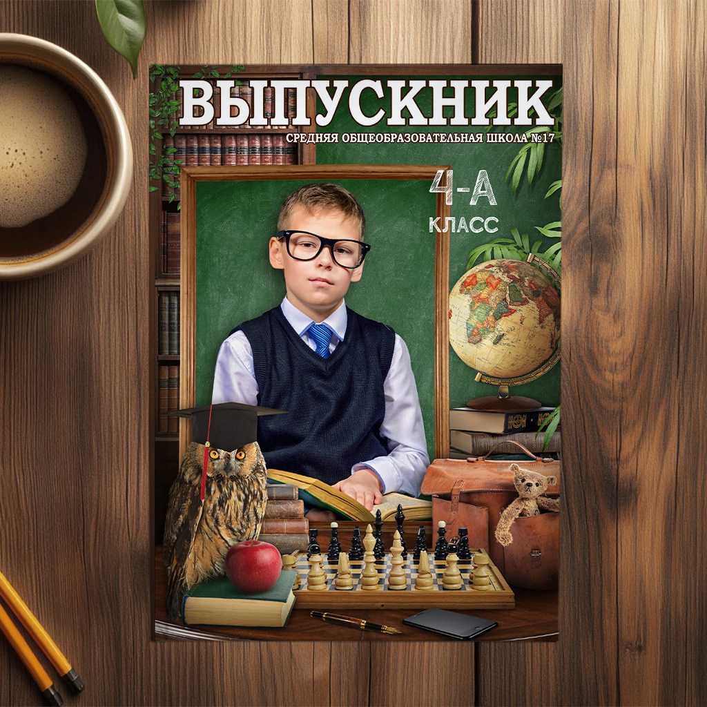 Выпускной альбом для начальной и&nbsp;старшей школы «Школьная библиотека», medlori fotobook, фотограф Медведева Лариса Липецк