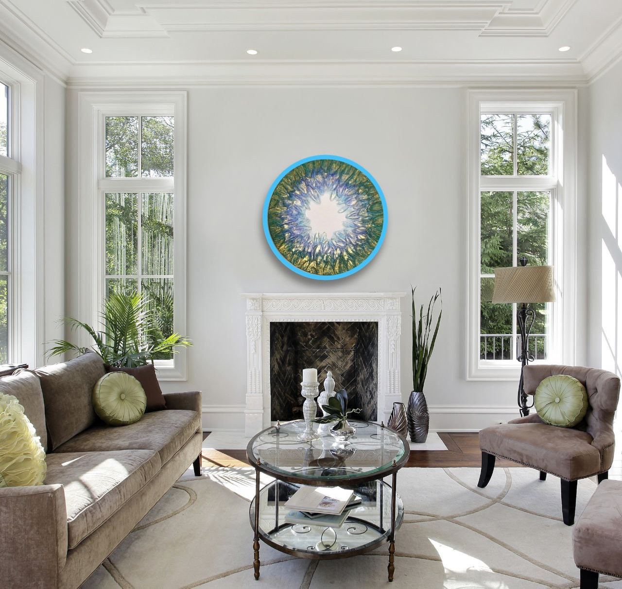 круглая весенняя картина