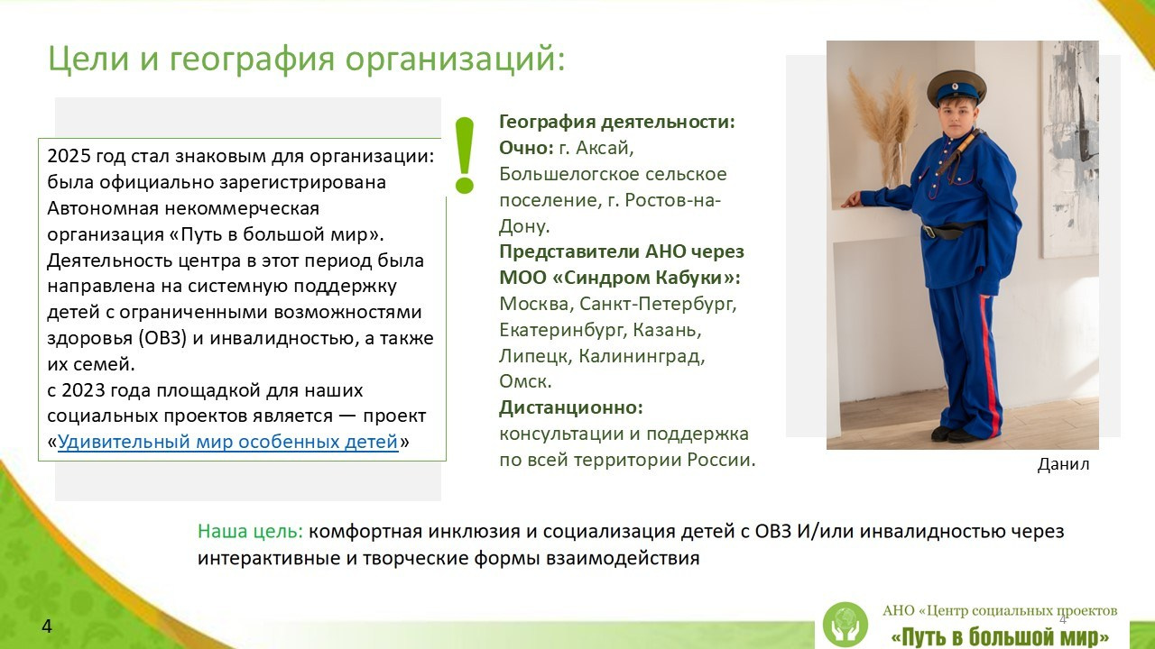 Отчёт 2025. АНО «Центра социальных проектов «Путь в большой мир»