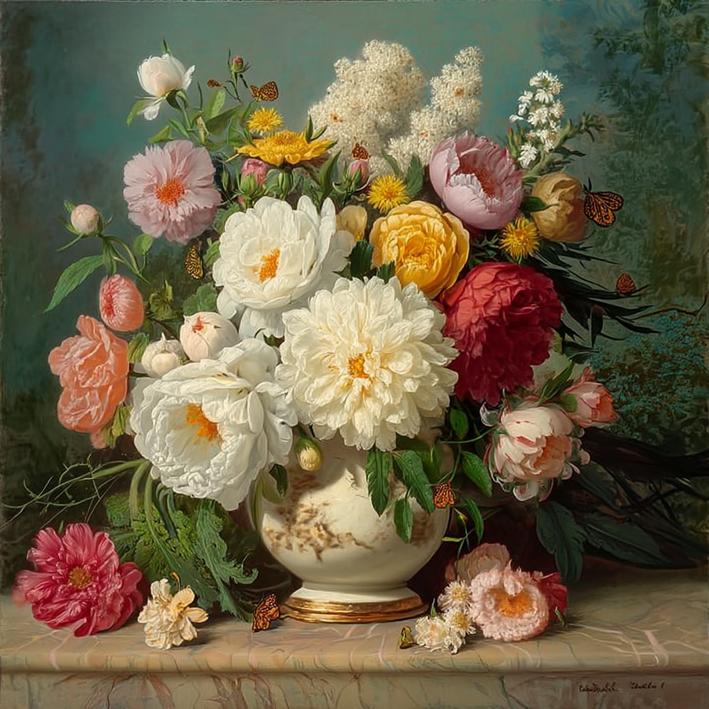 "Летний букет"  Холст, масло. 75 х 75 см. 250 000 ₽.