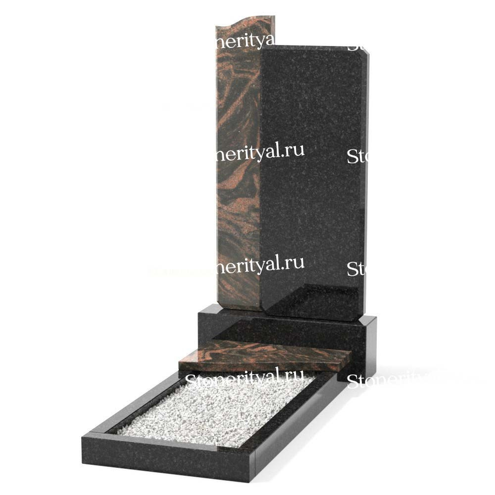 Комбинированные памятники на одного. Изготовление и установка памятников в Москве и МО