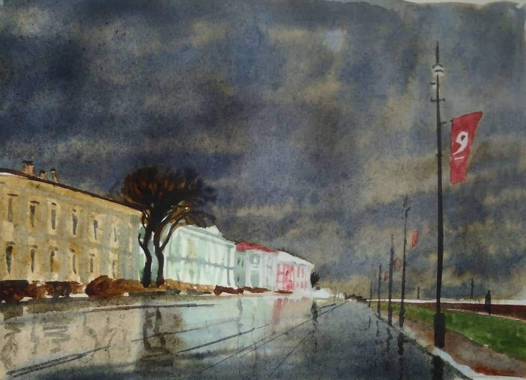 Город, графика. Ольга Васильева художник в Санкт-Петербурге