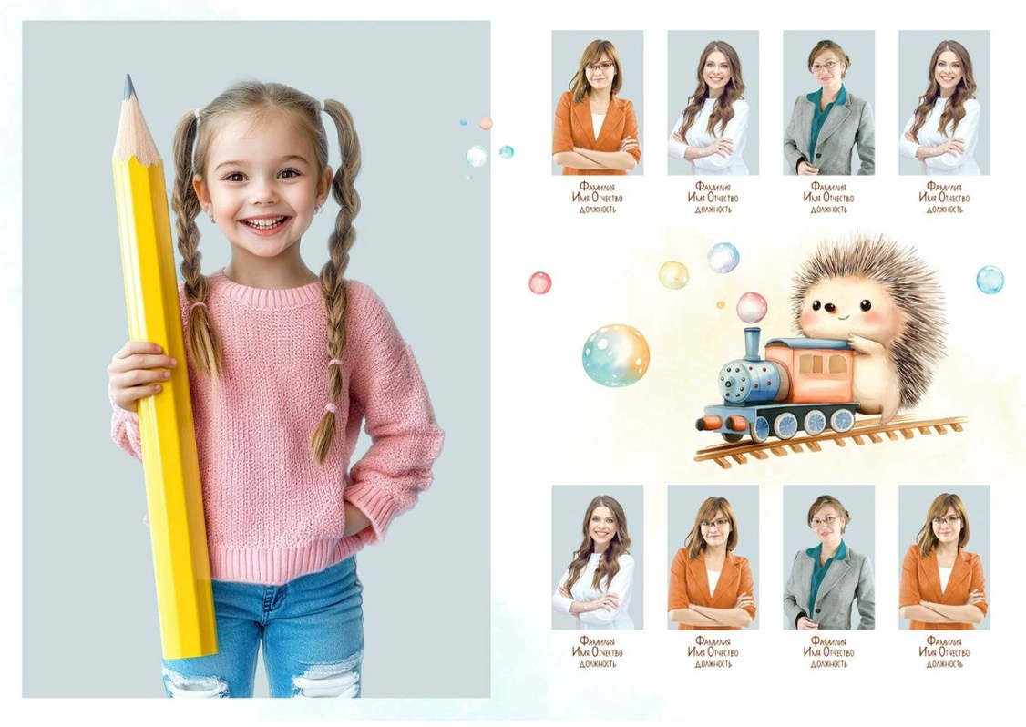 Выпускной альбом для детского сада, общее фото группы. Детская фотостудия «Фоточка» Москва Зеленоград фотопроекты, выпускные альбомы