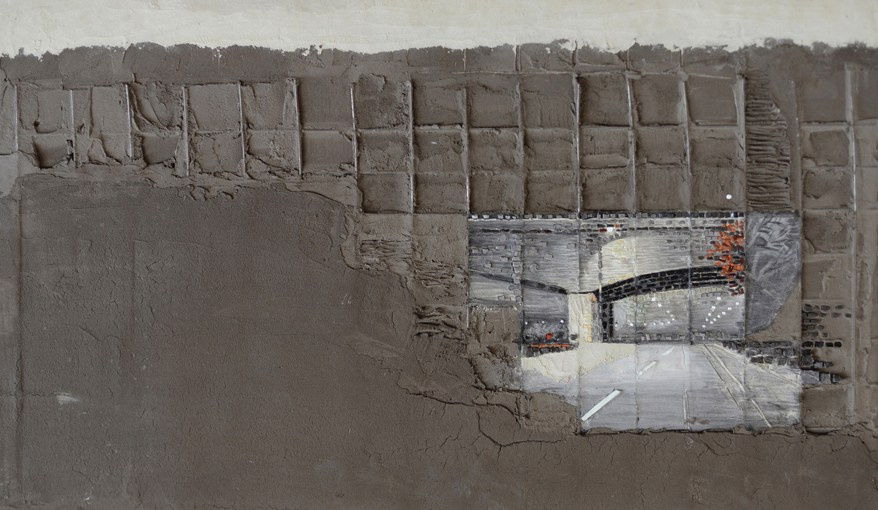 Алексей Жучков Даниловская набережная, мозаика, фреска 60х100. 2015