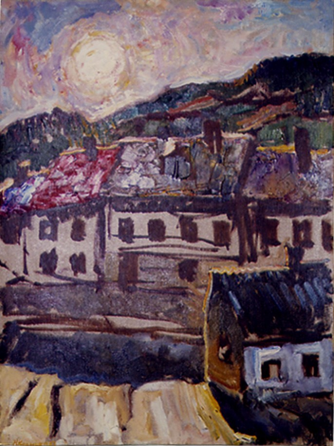 «Пейзаж с солнцем» 1962 год Собр. Д. Томас. Мадрид. Художник Величко Вадим Семёнович