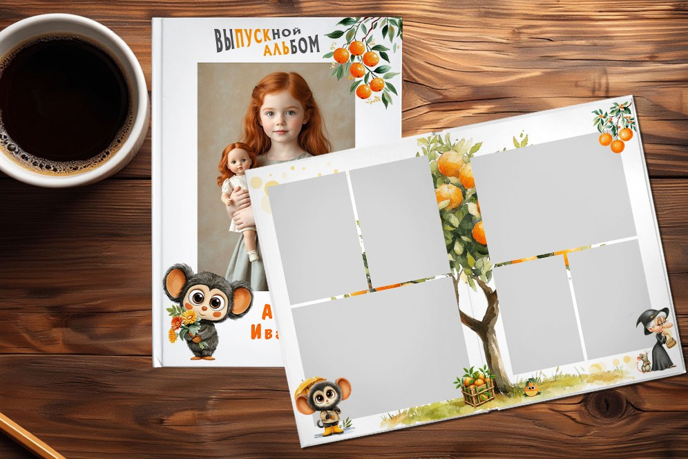 Выпускной альбом для группы Чебурашка. Medlori fotobook Выпускные альбомы в Липецке Лариса Медведева