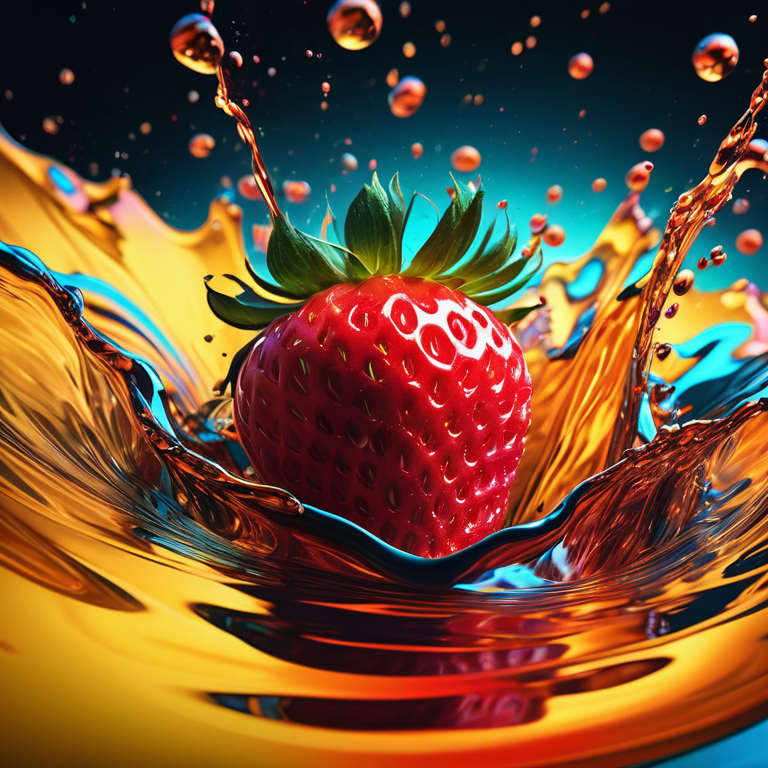 Спелая клубничка в жидкости