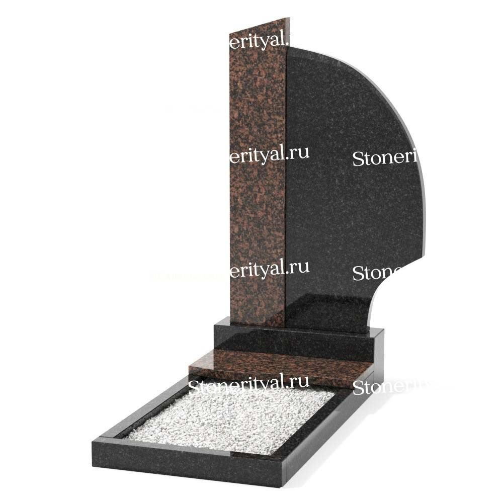 Комбинированные памятники на одного. Изготовление и установка памятников в Москве и МО