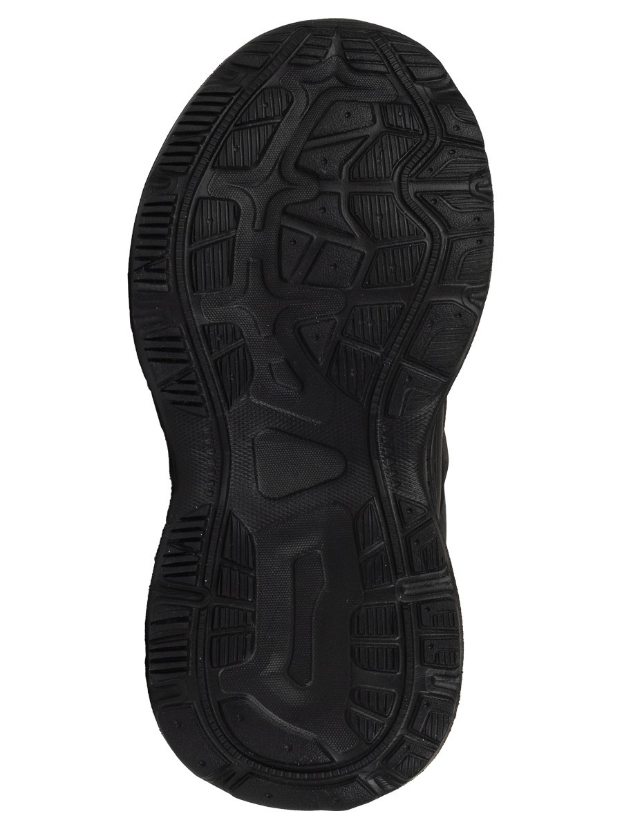 Кроссовки черные, детские, на липучке вид с пятки