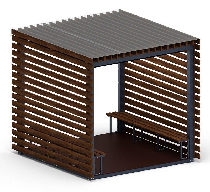 Пергола (с полом и лавками) МФ 77.01.01-20 Габариты (ШхДхВ): 3000х2840х2730 мм