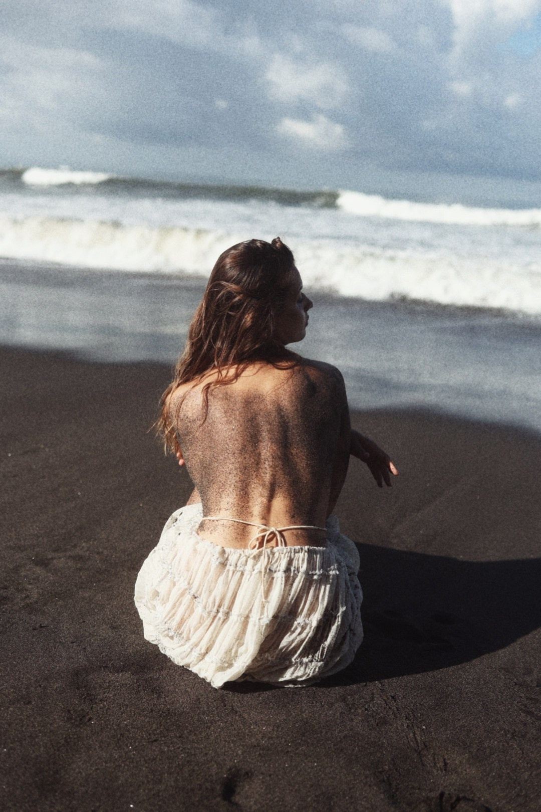 Polina black sands. Portrait photographer based in Bali. Photoshoot in Bali