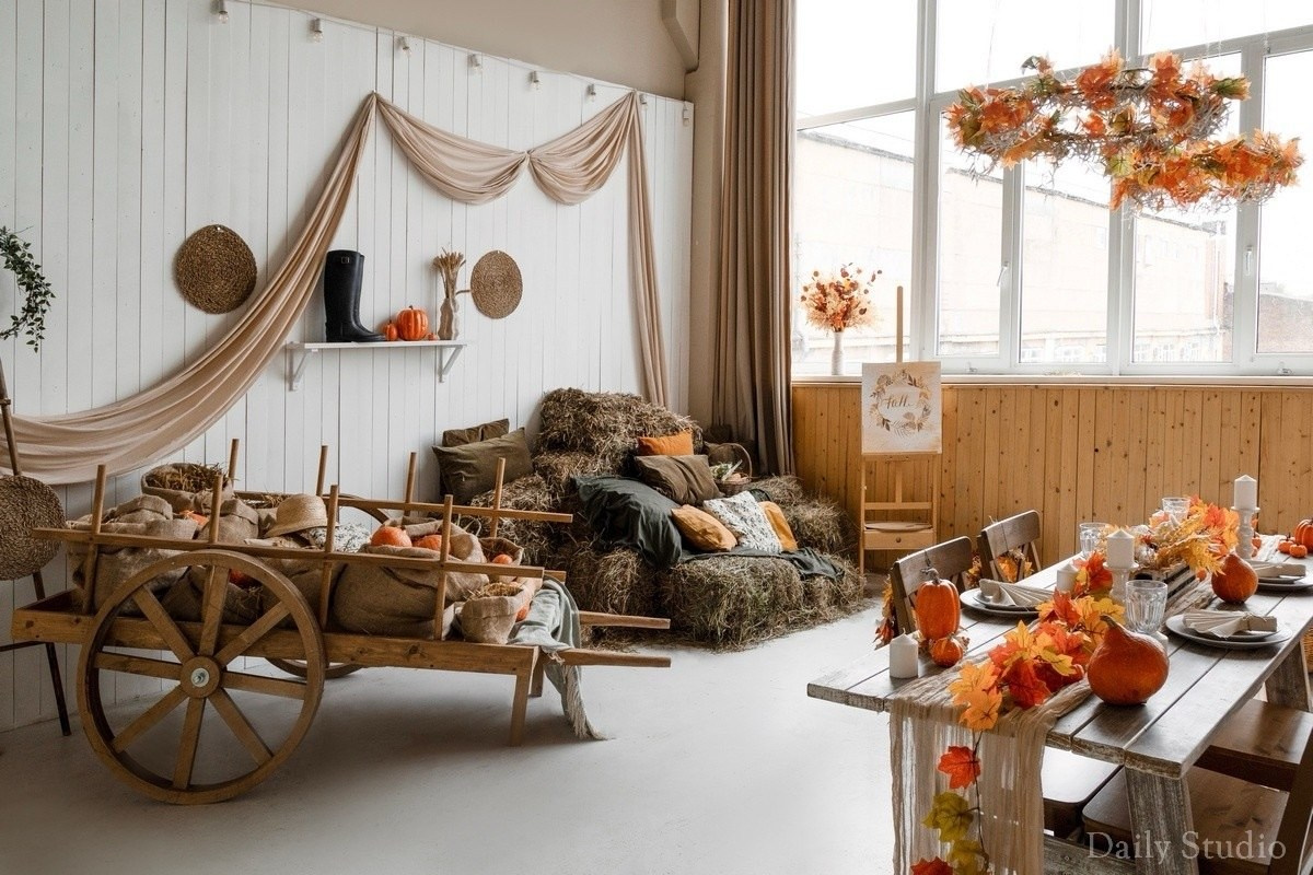 Осенняя фотосессия с кроликами в фотостудии. Фотограф в Санкт-Петербурге, Анна Скворцова