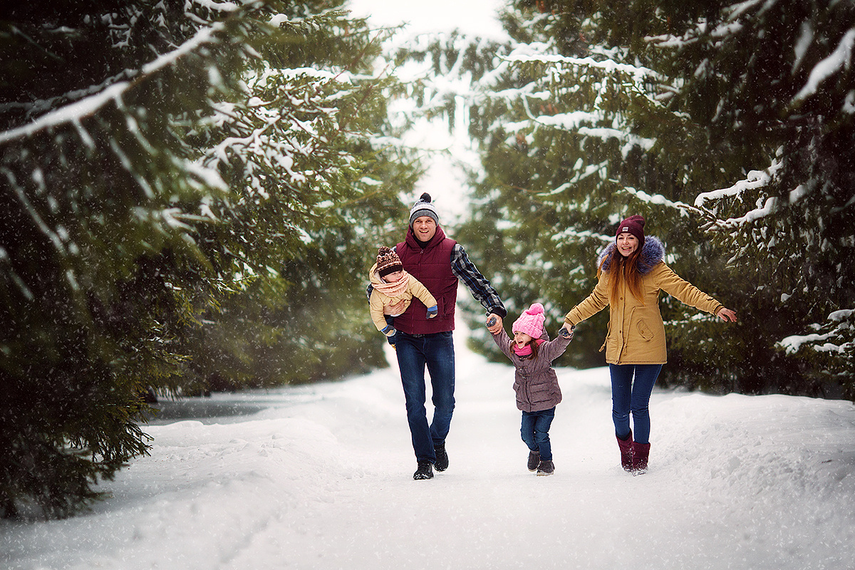 Зимняя семейная фотопрогулка. Свадебный и семейный фотограф Москва Екатерина Верижникова