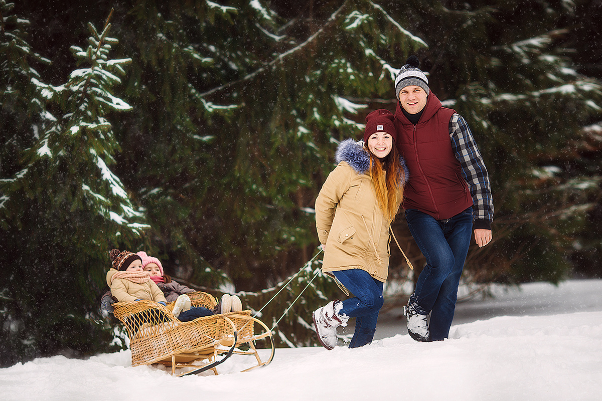 Зимняя семейная фотопрогулка. Свадебный и семейный фотограф Москва Екатерина Верижникова