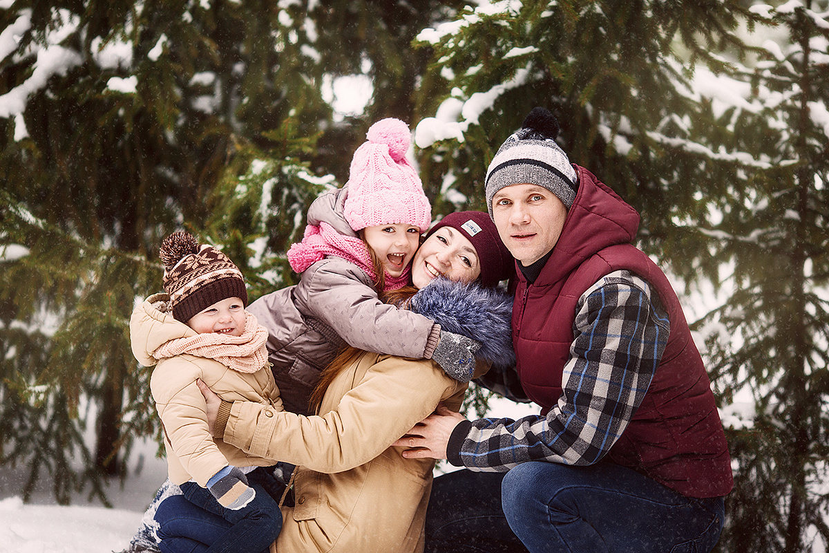 Зимняя семейная фотопрогулка. Свадебный и семейный фотограф Москва Екатерина Верижникова